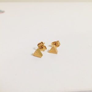 Gold Triangular Earrings NWT
